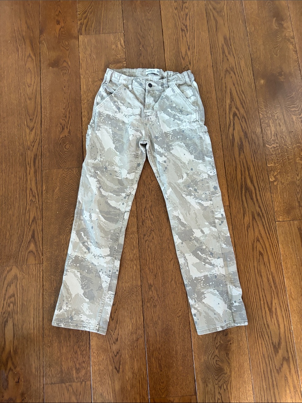 abercrombie kids Beige and Light Gray Camo Loose Jeans